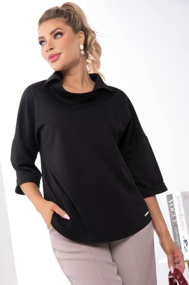 Блуза "Аста" Б7333 (чёрная)