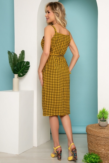 Сарафан "Изящный комплимент" (горчица) П3644