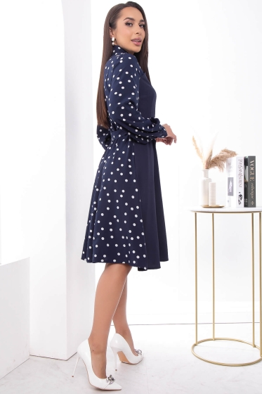 Платье "Королева красоты" (синее/горох) П7403