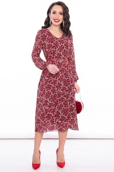 Платье "Волшебная история" (бордо) П3088
