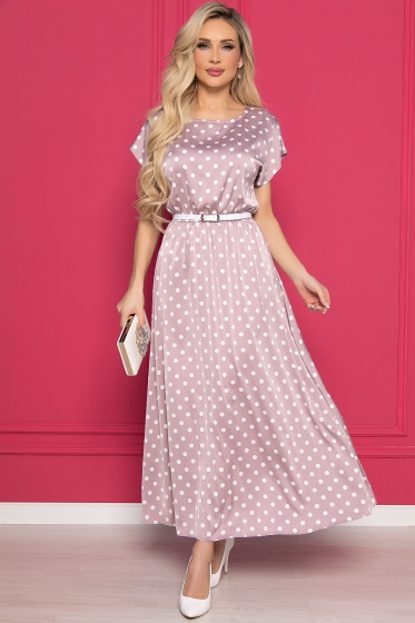 Платье "Кейтлин" (пыльная роза/горох) П8639