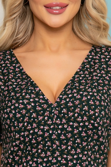 Платье "Римские каникулы" (темно-зеленое) П3522