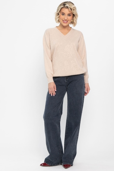 Джемпер хлопковый Кристина (бежевый) Б14626-4М