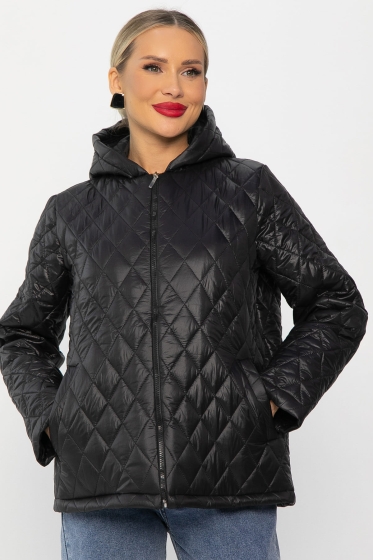 Куртка демисезонная стеганая (черная) Б14249-25М