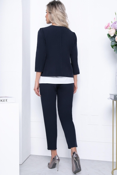 Костюм тройка "Стефания" (блю) К7114