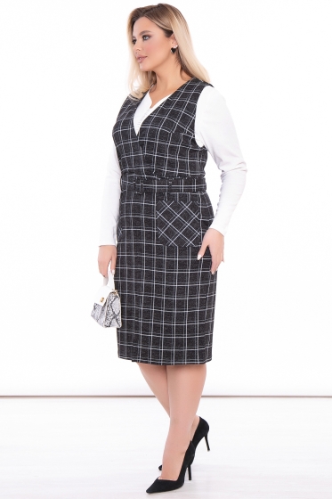 Сарафан "Идеал" (клетка блэк) П3190