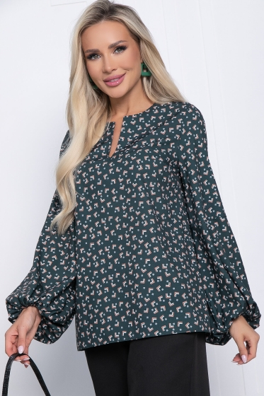 Блуза Фортуна (темно-бирюзовая) Б10802