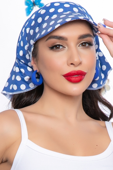 Косынка с козырьком (блю/горох) КК25