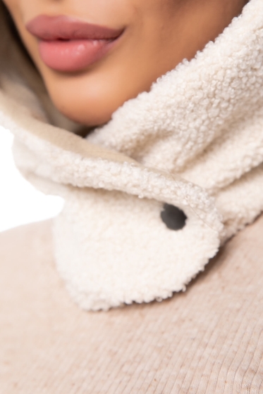 Капюшон-шапка с кнопкой (молочный) КШ2