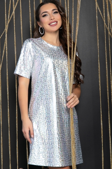 Платье Блеск (серебро) П11890