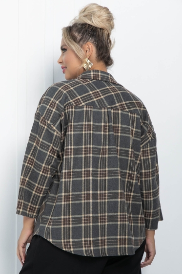 Рубашка Золушка ( серо-коричневая) Б11395