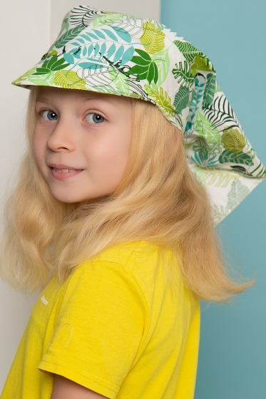 Косынка с козырьком (зеленая монстера) КК9
