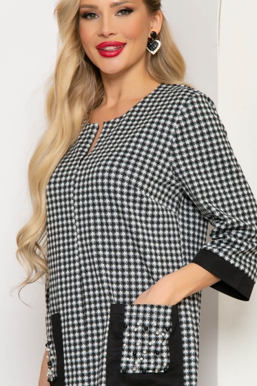 Платье "Александра" (блэк энд вайт) П4411