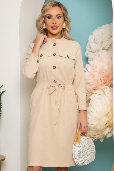 Платье "Сафари" (слоновая кость) П3458