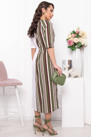 Платье "Нежное послание" (вайт/грин) П5925